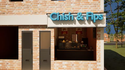 Chish & Fips on Ravensholt Avenue. Ten things on the board, a fryer with opinions, and two staff working the hatch.